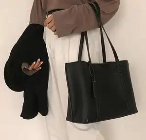 Design Woven Style Shoulder Tote Bag Pu Leather Tote Bag Large Capacity Logo Custom Women Handbags