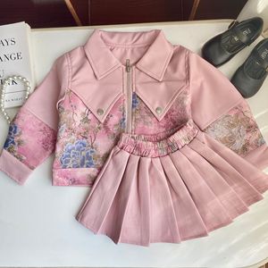 <span class=keywords><strong>Completo</strong></span> Autunnale in Pelle PU per Bambine, Giacca Stile Biker alla Moda Coreana, Cappotto in Pelle per Bambini con Gonna Plissettata - Product Image 4