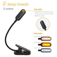Wason nouveau populaire meilleure vente 3 Modes lumière de bureau à intensité variable en continu 9 * USB-C LED lecture de nuit Rechargeable dans la lumière de livre de lit
