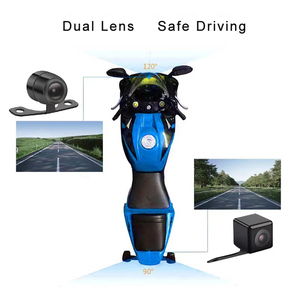 Cámara para salpicadero de coche y motocicleta de marca personalizada, cámara para bicicleta de doble lente 720P, cámara para Vehículo Automático IP68, grabadora <span class=keywords><strong>DVR</strong></span> impermeable para motocicleta