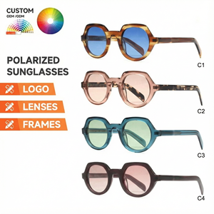 Gafas de Sol Redondas Retro de Alta Calidad con Logotipo Personalizado, Lentes de Acetato <span class=keywords><strong>BIO</strong></span>, Gafas de Sol Polarizadas, Zonnebril - Product Image 1