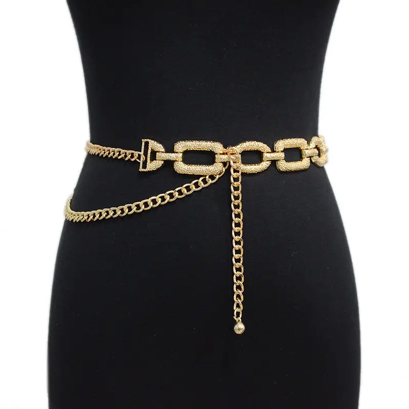 Cinturón de Metal para mujer, cinturón de estilo Punk informal, cadena decorativa para vestido, de verano