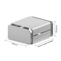 Boîtier électronique en alliage d'aluminium 6063 de qualité supérieure, extrudé en deux parties, usiné CNC, pour blindage EMI