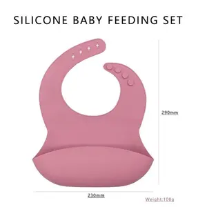 Vaisselle en Silicone rose sans BPA de haute qualité 6 paquets ensemble d'alimentation pour bébé vente en gros