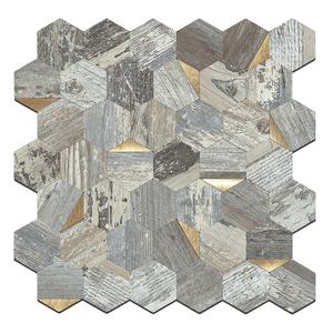 <strong>Stick</strong> <strong>on</strong> Self Adhesive Vinyl Pvc Composite Black Marble Hexagon Peel and <strong>Stick</strong> Mosaic <strong>Tiles</strong> <strong>for</strong> Kitchen Backsplash <strong>Bathroom</strong> Wall - Product Image 3