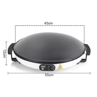 Crêpière et Machine à Pancakes Électrique RAF 2000W 45cm de Diamètre, Portable, Antiadhésive, pour Crêpes et Pizzas, Automatique