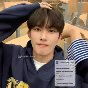 วิกผมผู้ชาย/เด็ก<span class=keywords><strong>ผู้ชาย</strong></span> ทรงผมสั้นแบบ<span class=keywords><strong>เกาหลี</strong></span> หน้าม้าตรง ทนความร้อนสูง วัสดุใยสังเคราะห์ บำรุงผิวหนัง ลดอายุ - Product Image 4