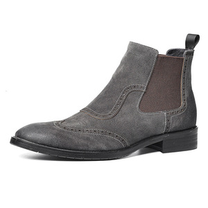 Mocassins pour hommes en cuir brun de haute qualité, fabriqués au Royaume-Uni, style rétro, cuir lavé, Goodyear Welted, lacets, brogues imperméables - Product Image 2