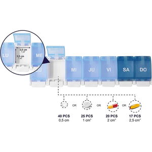 Organizzatore Settimanale di Pillole, 1 Dose, Grande Contenitore Settimanale per Pillole KMINA K40018 - Product Image 2