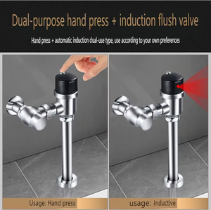 Robinet de chasse d'eau horizontal en cuivre pour toilettes à la turque, intelligent, entièrement automatique, avec capteur de temporisation - Product Image 5