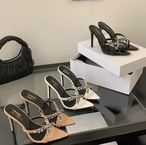 Rhinestone 2025 10CM New Style Women Shoes Sandals <b>Slides</b> Pumps Open Toe <b>Slippers</b> - Product Image 1