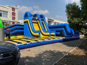 QIQU Pista de Obstáculos Inflable Comercial de PVC de 0.55mm, Tobogán Personalizado de 50 pies para Parque de Juegos Interior y Exterior, Certificado CE, 5000kg - Product Image 2