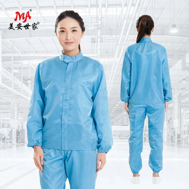 食品工場の清潔で安全な作業環境のための卸売帯電防止スプリット衣類ほこりのない保護作業服