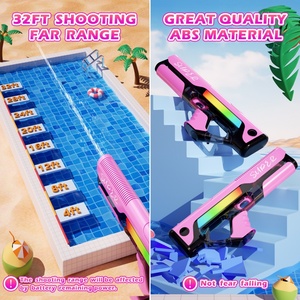 Pistolet à eau électrique en plastique unisexe pour enfants de 300 ml, lumières LED, tir continu, absorption, expérience de jeu ultime, jouet amusant - Product Image 4