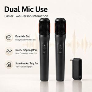 <span class=keywords><strong>Microphone</strong></span> sans fil à condensateur portable deux-en-un à bande U, à directivité omnidirectionnelle pour le chant en direct et le streaming - Product Image 4