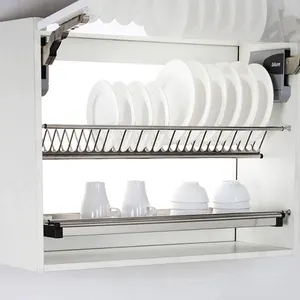Hanging Dish Drying Rack Kitchen Basket Storage Drainer Stainless Steel Dish Racks For Cabinets