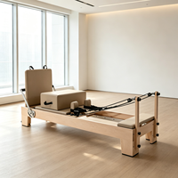 Reformadores de Pilates para Moldear el Cuerpo, Reformer de Pilates de Madera de Arce con Resortes Ajustables para Programas de Ejercicio de Adelgazamiento