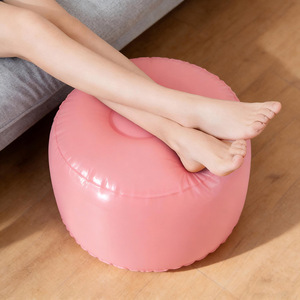 Reposapiés Inflable Rosa, Asiento Portátil para Camping, Mueble Redondo de PVC para Exteriores - Product Image 1