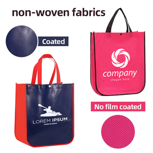 Su misura Logo di fabbrica a buon mercato eco-friendly promozionale pieghevole rivestito Tote Bag Non tessuto con chiusura a scatto all'esterno - Product Image 2