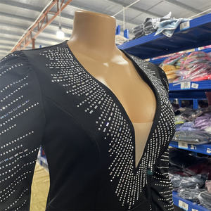 Abendkleid mit V-Ausschnitt, langes Maxikleid mit langen Ärmeln für Damen, für Geburtstagsfeiern und Clubs - Product Image 4