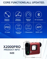 Télémètre laser Rxiry X2000PRO pour la tactique et les activités de plein air avec une portée de 2000 m, 7x, précision élevée de 0,1 m, écran rouge OLED et écran LCD