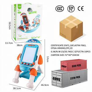 Pizarra Magnética de <span class=keywords><strong>Dibujo</strong></span> 2 en 1, Pizarra de Doble Cara con Diseño de Cohete, para Niños - Product Image 6