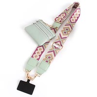 Nouvelle sangle de téléphone avec pochette zippée pour femmes, cordon de téléphone portable réglable à porter en bandoulière avec portefeuille, cordon anti-perte pour téléphone