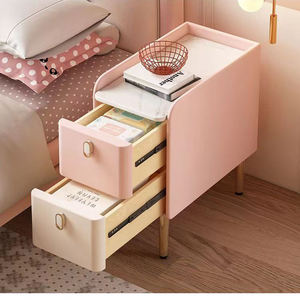 Mesa <span class=keywords><strong>de</strong></span> <span class=keywords><strong>Noche</strong></span> Infantil Pequeña, Simple y Linda, <span class=keywords><strong>de</strong></span> Madera y Cuero, Moderna, para Niños y Niñas, Venta al Por Mayor - Product Image 3