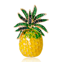 Creatieve modieuze bruiloftsfruitbroche Veelzijdige Koreaanse versie Zomer Kleine frisse druppelolie Ananas Borstbloem Goud