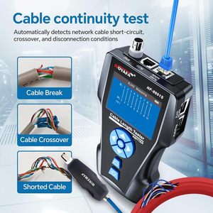 NF-8601S Probador de Cables de Red de Alta Precisión RJ45/RJ11, Medidor de Longitud de <span class=keywords><strong>Cable</strong></span> LAN, Rastreador de Cableado TDR, PoE/PING/Voltaje de Puerto 90V AC - Product Image 3