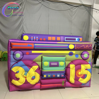 Décor de fond gonflable en forme de lecteur de cassette rétro pour fête musicale, décoration, présentation et spectacle