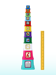 GIRNAR STACKING TOWER ประกอบด้วยถ้วยซ้อนกันได้ 11 ใบ เด็กสามารถเรียนรู้สี ขนาด ตัวอักษร และตัวเลขได้ - Product Image 2