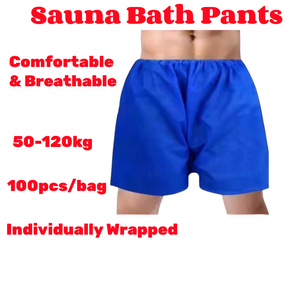 Short jetable grande taille, pantalon de bain de pieds respirant unisexe, boxer de sauna non tissé en stock - Product Image 2