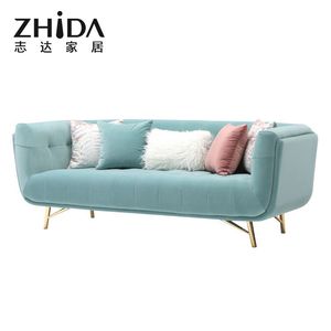 Sofá Esquinero en Forma de L Moderno <span class=keywords><strong>con</strong></span> Tapicería de Tela Crema para Sala de Estar, Sofá <span class=keywords><strong>Cama</strong></span> <span class=keywords><strong>con</strong></span> <span class=keywords><strong>Chaise</strong></span> Longue, Juego de Muebles <span class=keywords><strong>con</strong></span> Patas de Nogal, Sofás Modulares - Product Image 6