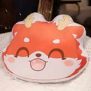 사용자 정의 인쇄 만화 고양이 봉제 애니메이션 모양 로고 베개 제조 업체 바디 3D 커버 케이스 쿠션 던지기 베개