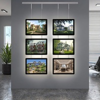 Panneau LED Shadow Lightbox A4 rectangulaire en acrylique ultra-plat 10000 Lumens, cadre d'affichage suspendu intérieur à économie d'énergie pour affiches
