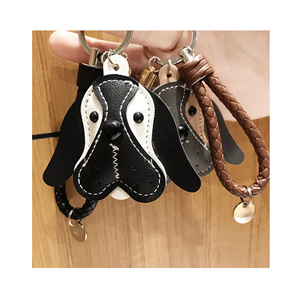 Accessoires de sac mignon <span class=keywords><strong>pompon</strong></span> métal étiquette Pu <span class=keywords><strong>cuir</strong></span> Cocker épagneul chien <span class=keywords><strong>porte</strong></span>-<span class=keywords><strong>clés</strong></span> - Product Image 1