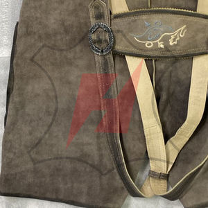 กางเกงหนังบาวาเรียนแบบดั้งเดิมสำหรับผู้ชาย ทำจากหนังแท้ พร้อมงานปัก ปรับขนาดได้ - Product Image 3