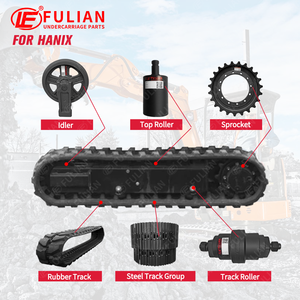 Bagian Undercarriage ekskavator kompak sproket, penahan jejak karet grup jalur baja rol bawah untuk Hanix - Product Image 2