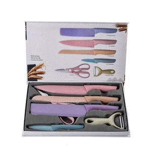 Juego de Cuchillos de Cocina Reutilizables de Paja de Trigo, Juego de Cocina Portátil de 6 Piezas con Tijeras, Juego de Cuchillos de Cocina Multifunción - Product Image 2