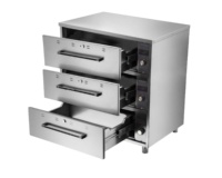 Chauffe-plat professionnel Chefwin Buffet multifonctionnel à 3 niveaux en acier inoxydable GN pour restaurant, hôtel, restauration commerciale