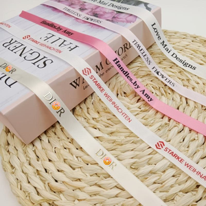 Tùy chỉnh Ribbon tùy chỉnh màu đen <span class=keywords><strong>satin</strong></span> in Ribbon với logo Grosgrain <span class=keywords><strong>satin</strong></span> Ribbon cho hoa gói quà tặng - Product Image 1