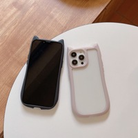Coque de téléphone 3D en forme d'oreilles de chat mignonne, transparente, antichoc, pour iPhone 16 Pro Max 15 14 13 12 11