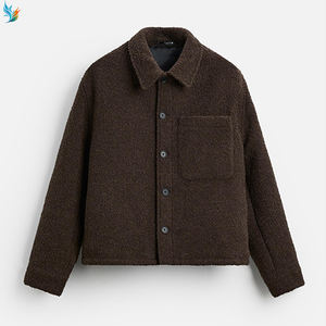 แจ็กเก็ตขนแกะขนแกะสำหรับผู้ชายเสื้อแจ็คเก็ตฤดูหนาวกระดุมโลโก้แบบกำหนดเอง - Product Image 3