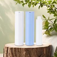 Flacon Airless Blanc en Plastique 30ml 50ml Vide avec Pompe Pulvérisatrice pour Cosmétiques, Contenant Rechargeable pour Crème