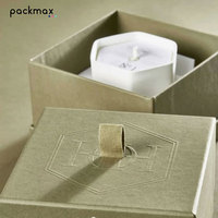 Boîte à bijoux en carton rigide écologique de qualité supérieure, laminage mat UV, doublure en éponge, logo personnalisable pour colliers et bagues