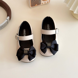 Sandalias Planas de Princesa para Niñas 2025, Zapatos de PU Decorados con Lazo y Suelas de Goma Antideslizantes - Product Image 3