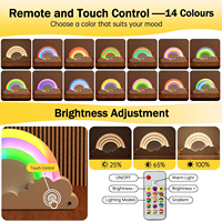 Nouvelle lampe de nuit arc-en-ciel vibrante, 14 couleurs, télécommande, rechargeable, design moderne, intensité réglable, ambiance salon, lampe de chevet