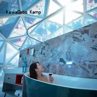 Kawagebo Kamp 10m verre fête salon professionnel luxe camping en plein air glamping igloo hôtel serre rougeoyant dôme géodésique tente maison