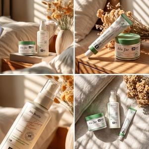 บรรจุภัณฑ์เครื่องสำอางรักษ์โลกสำหรับโรงแรมบูติก ขวดแชมพูอะลูมิเนียมสีเขียว บรรจุภัณฑ์อะลูมิเนียมแบบมินิมอล - Product Image 3